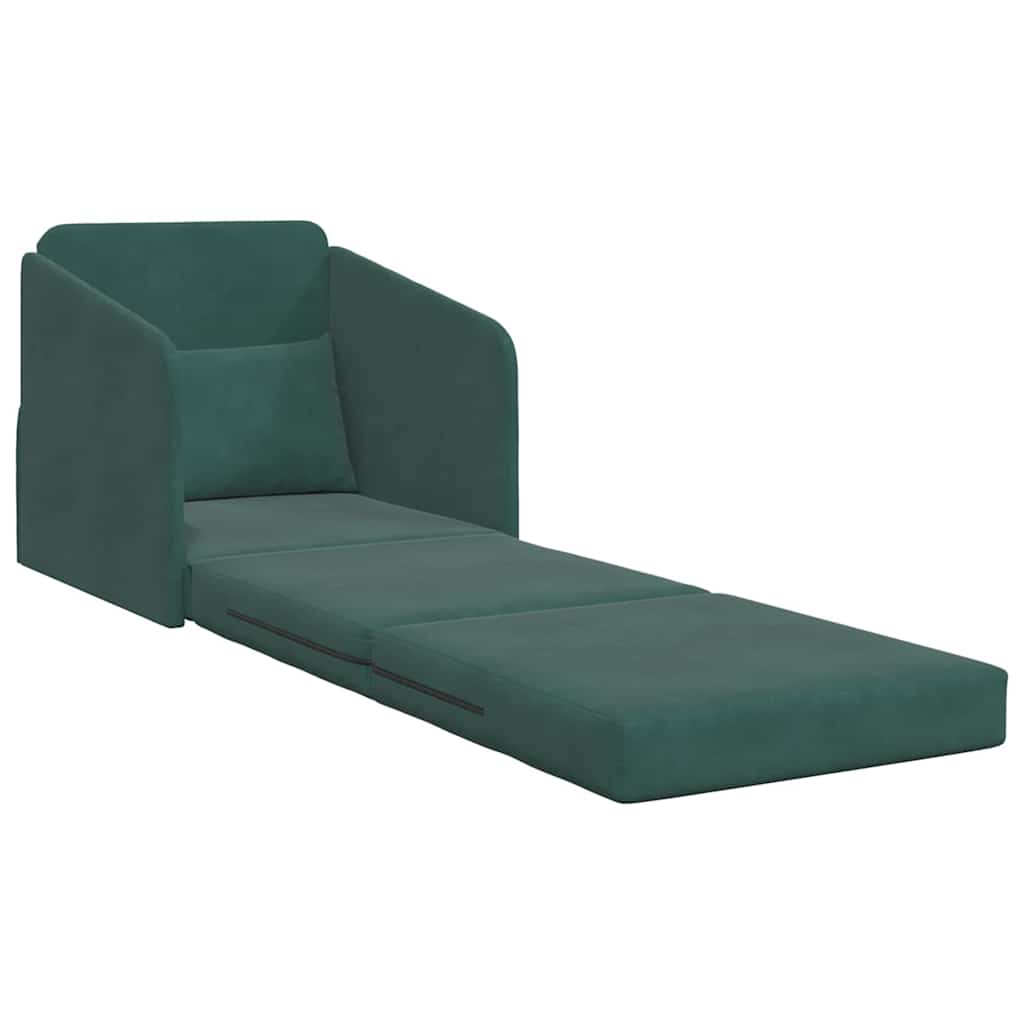 Sofa Bed Dark Green 65 x 80 x 83 cm Velvet